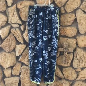Blue and lime green with flowers casual pants.